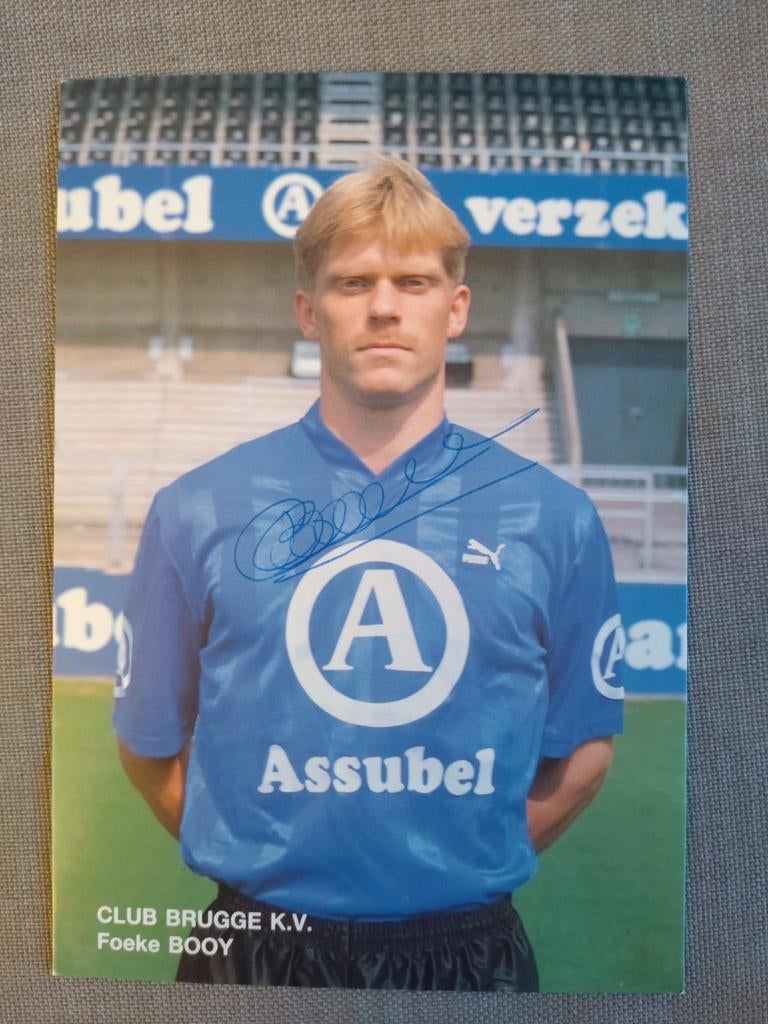 Gesigneerde foto Foeke Booy Club Brugge, Verzamelen, Sportartikelen en Voetbal, Verzenden, Zo goed als nieuw, Spelerskaart