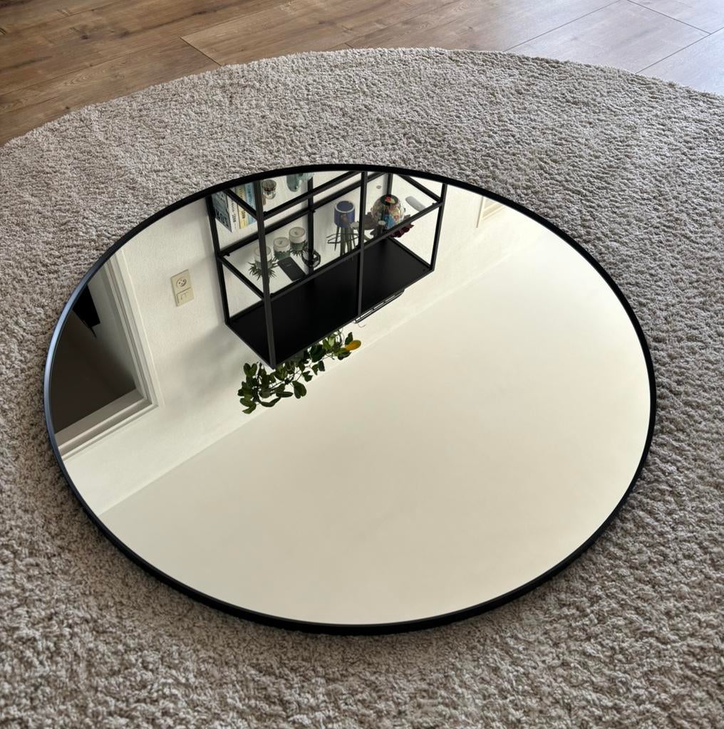 Ikea LINDBYN ronde spiegel 80 cm, Huis en Inrichting, Woonaccessoires | Spiegels, Rond, Ophalen of Verzenden, Zo goed als nieuw
