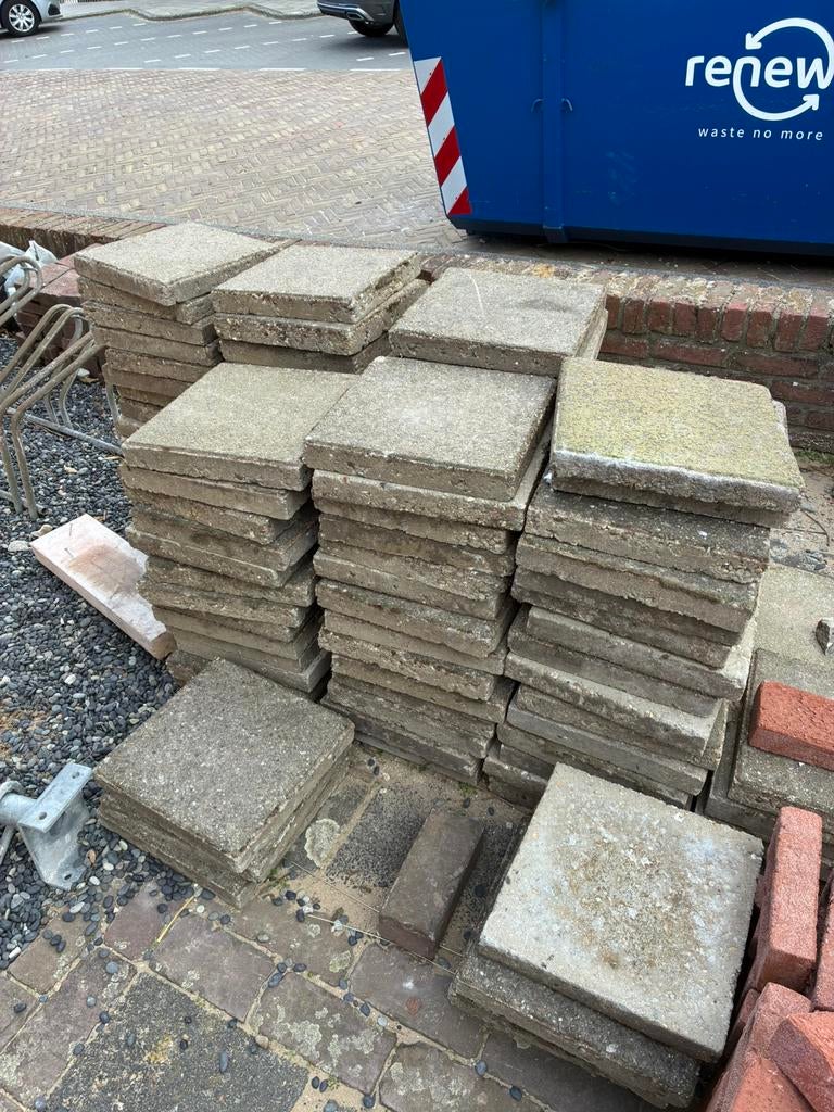 Stoeptegels 30x30, Ophalen, Gebruikt, Beton, Terrastegels