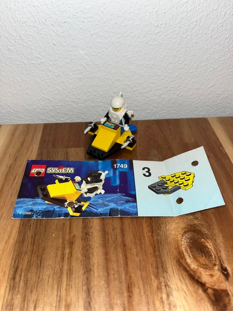 LEGO Set 1749 Hydronaut Paravane Onderwater scooter duiker, Lego, Ophalen of Verzenden, Zo goed als nieuw, Inclusief minifiguren