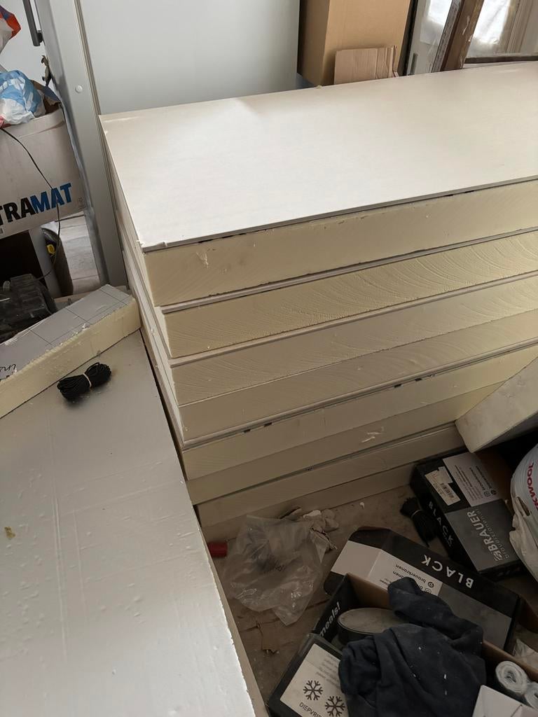 11x PIR+ Gips Isolatieplaat 1200x600x100mm, Doe-het-zelf en Verbouw, Platen en Panelen, Ophalen, Zo goed als nieuw