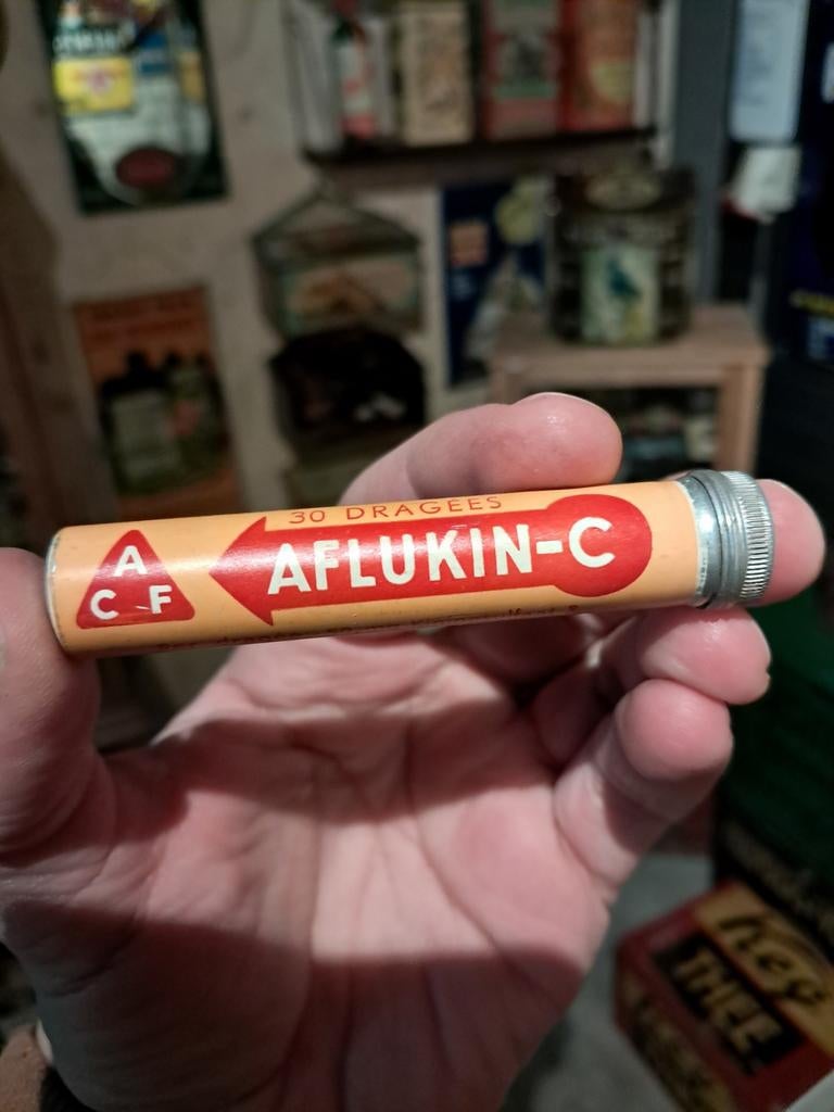 Aflukin C Amsterdamsche chinine fabriek blikje, Verzamelen, Blikken, Ophalen of Verzenden