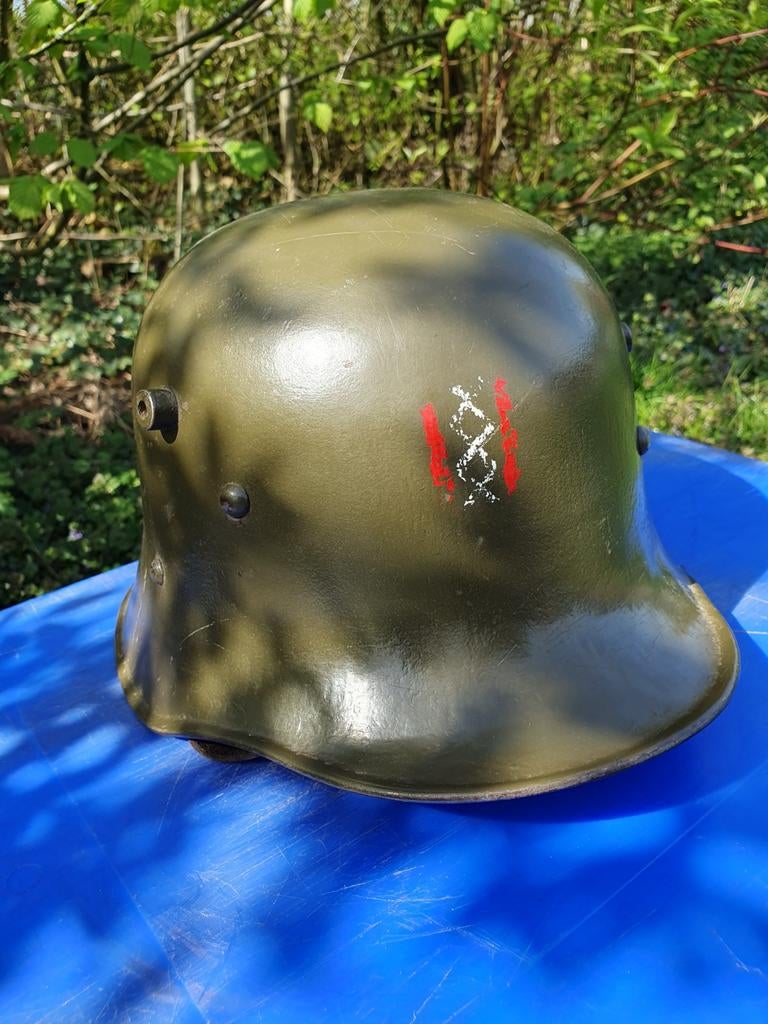 Duitse M17 helm - Amsterdamse Burgerwacht, Ophalen of Verzenden