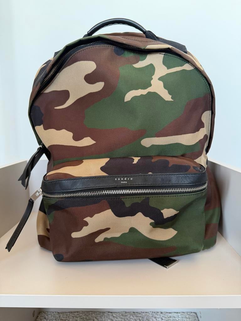 Sandro rugtas - leger print - zo goed als nieuw, Overige merken, 25 tot 40 cm, Ophalen of Verzenden, Zo goed als nieuw