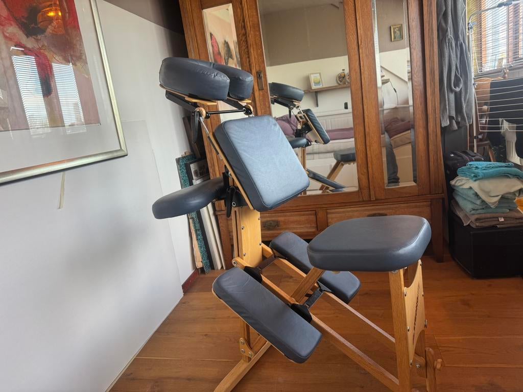Stronglite massagestoel, lichtgewicht hout model (uniek)!, Ophalen, Gebruikt, Massagestoel of Kussen
