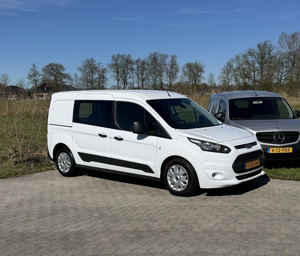 Ford Transit Connect Benzine L2 Dubbele Schuifdeur Uniek Nav, Auto's, Bestelauto's, Voorwielaandrijving, Wit, Handgeschakeld, USB