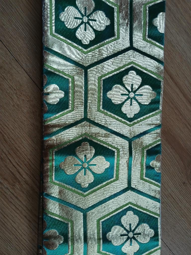 Traditionele Japanse obi hanhabaobi silver green, Ophalen of Verzenden