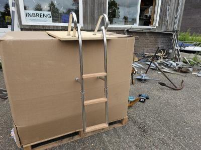 Zwemtrap RVS opklapbare 3-treden, Niet ingevuld, Nieuw, Niet ingevuld, Niet ingevuld