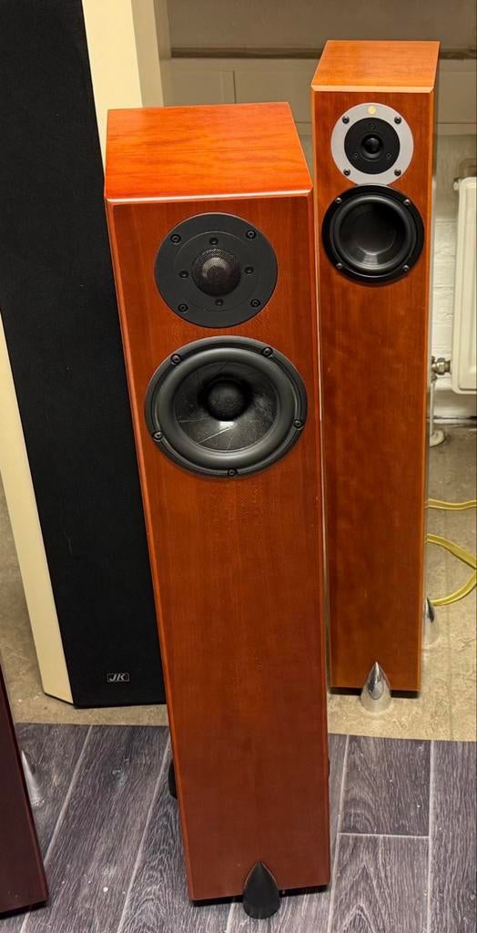 Totem Acoustic Hawk luidsprekers, Gebruikt, 120 watt of meer, Front, Rear of Stereo speakers, Ophalen