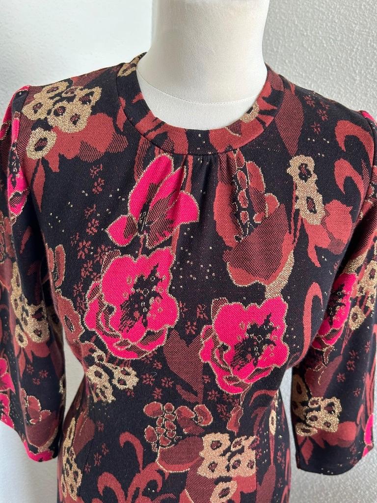 King louie maat M midi glitter jurk roze bloem 2455, Maat 38/40 (M), Ophalen of Verzenden, Zo goed als nieuw, King Louie