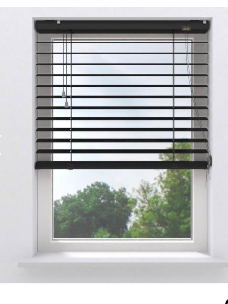 Nieuwe alluminium jalouzieen mat zwart 25 mm, Ophalen of Verzenden, Nieuw, Zwart, Minder dan 100 cm