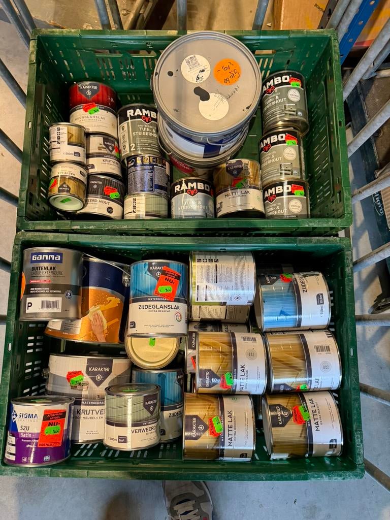 Partij verf divers 35 blik, Doe-het-zelf en Verbouw, Ophalen, Nieuw