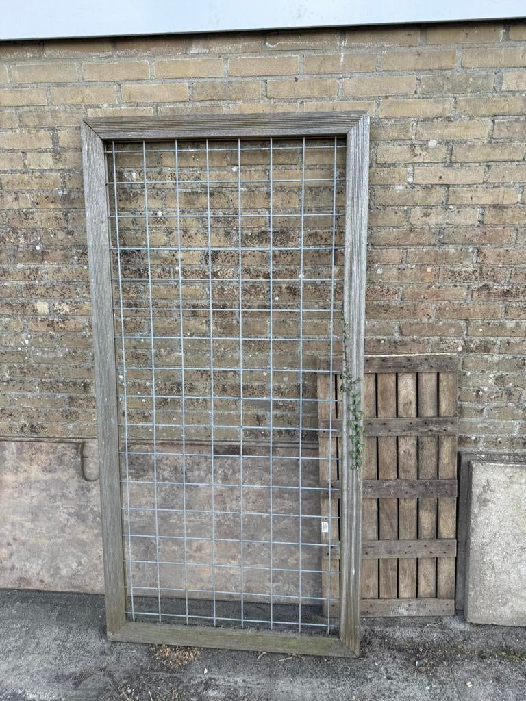 Draadscherm hardhout 90x180cm, Tuin en Terras, Ophalen, Gebruikt, Hout, Tuinhek