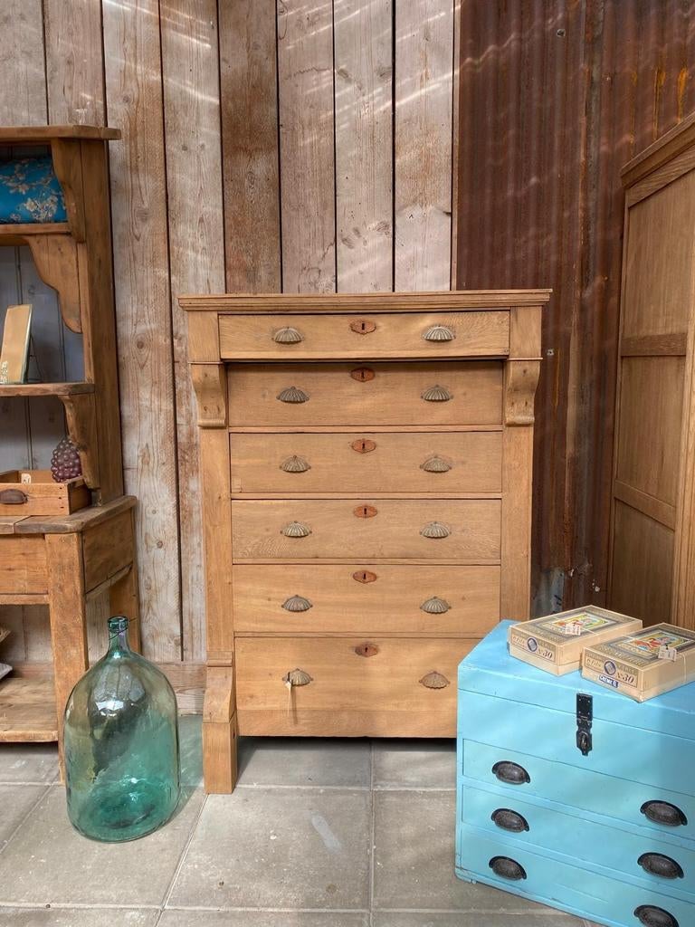 Antieke blank eiken kast chiffoniere ladekast, Ophalen