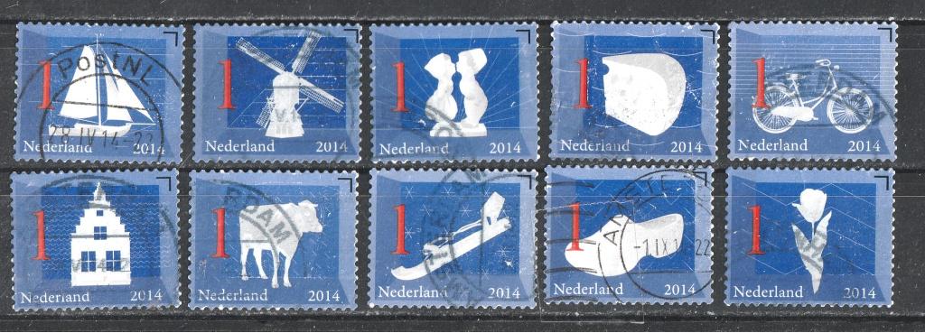 68 R --serie  Nederlandse Iconen 2014, Verzenden, Na 1940, Gestempeld