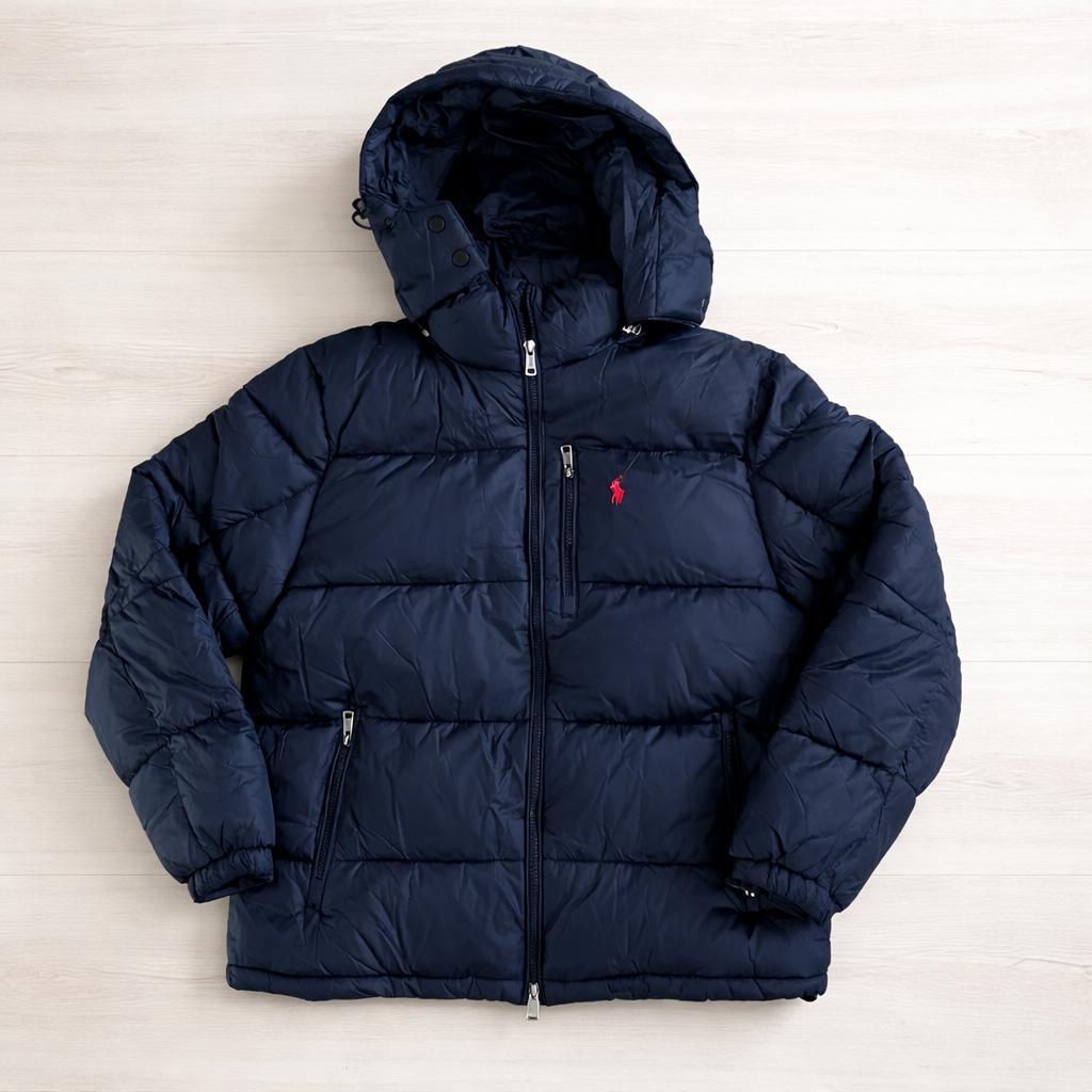 Polo Ralph Lauren puffer met capuchon, Kleding | Heren, Jassen | Winter, Ophalen of Verzenden, Zo goed als nieuw, Maat 48/50 (M)