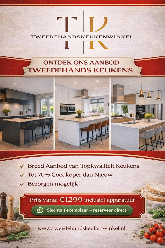 👉 TWEEDEHANDSKEUKENSWINKEL -BESPAAR TOT WEL 70%! 👉, Ophalen, Wit, Hoekkeuken, Graniet of Steen