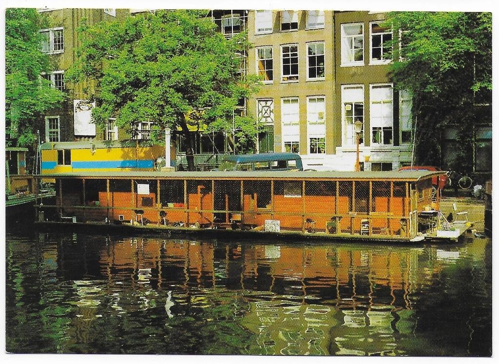 Amsterdam Woonboot voor Zwerfkatten Ansichtkaart ( B5340 ), Verzenden, 1980 tot heden, Gelopen, Noord-Holland