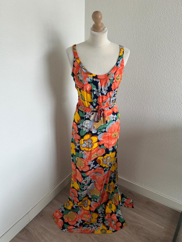 King Louie maat 40 oranje maxi jurk 1910, Maat 38/40 (M), Oranje, Ophalen of Verzenden, Zo goed als nieuw