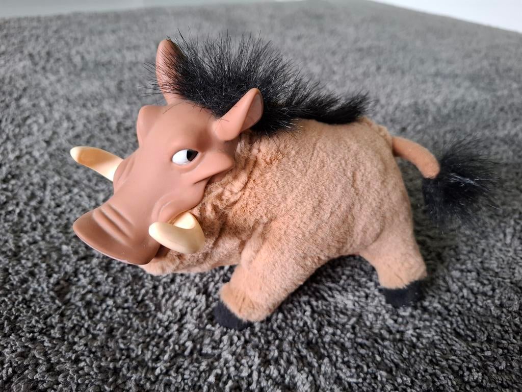 Vintage Disney Pumba Authentieke Lion King Knuffel, Ophalen of Verzenden, Leeuwenkoning of Jungle Boek, Zo goed als nieuw, Knuffel