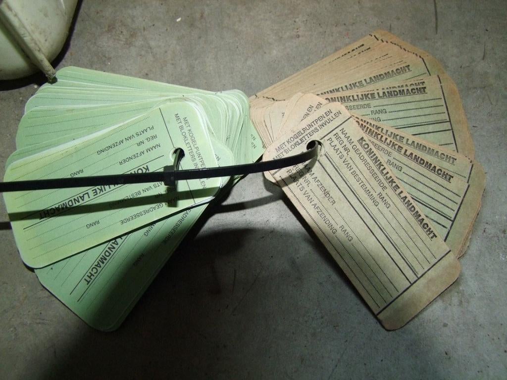 Oud model labels KL landmacht NL leger, Ophalen of Verzenden, Landmacht, Nederland, Overige typen