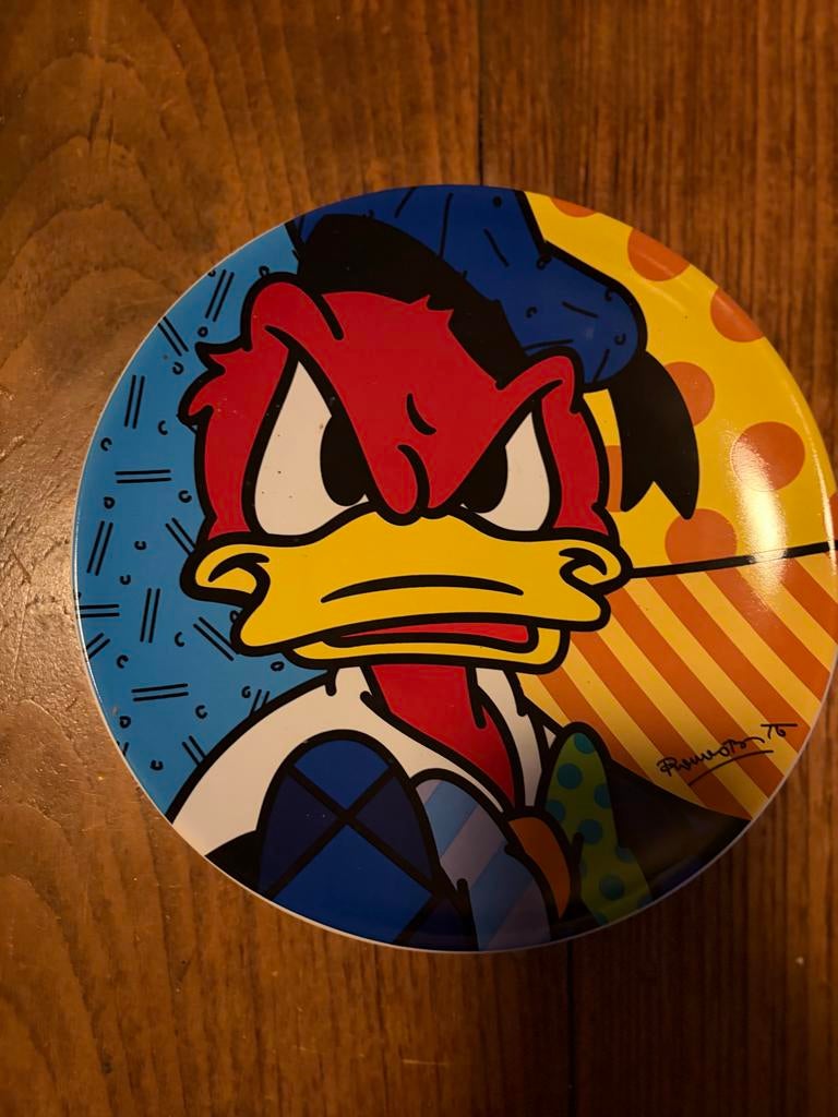Disney Britto Donald Duck bord - Romero Britto, Ophalen, Donald Duck, Zo goed als nieuw, Servies