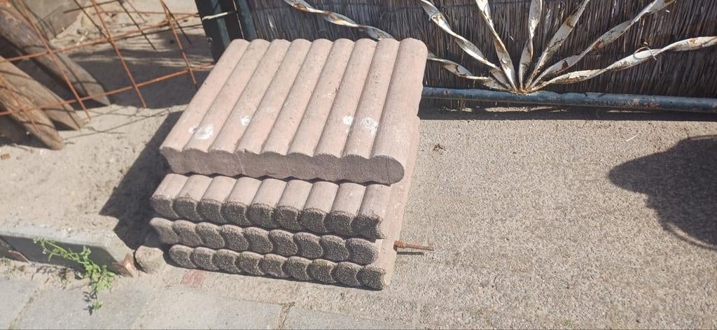 4x Betonnen opsluitband Borderrand 50x50 cm, Ophalen, Gebruikt, 25 cm of meer, Beton