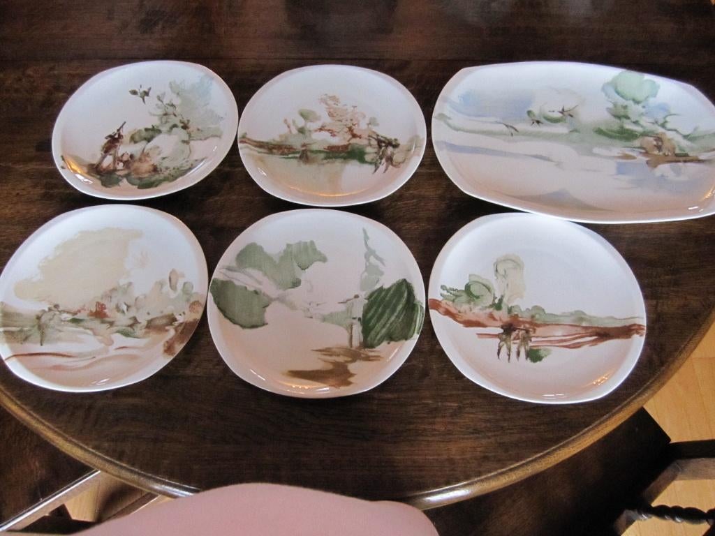 Bernardaud porselein La Chasse borden en serveerschaal -, Verzenden