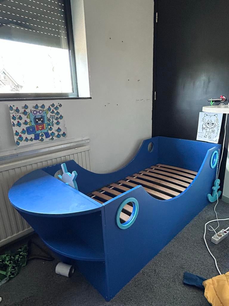 Kinderbed piratenschip 70x150 cm incl. lattenbodem, Kinderen en Baby's, Kinderkamer | Bedden, Ophalen, Gebruikt, 70 tot 85 cm