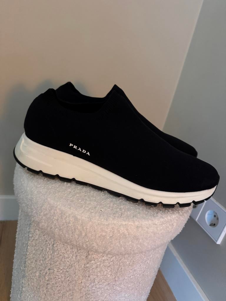 Prada Slip-On Sneakers Maat 45, Kleding | Heren, Ophalen of Verzenden, Gedragen, Zwart, Sneakers of Gympen