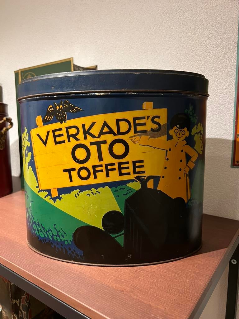 Verkade Oto Toffee nachtblik, Verzamelen, Ophalen of Verzenden, Zo goed als nieuw, Koek(jes), Verkade