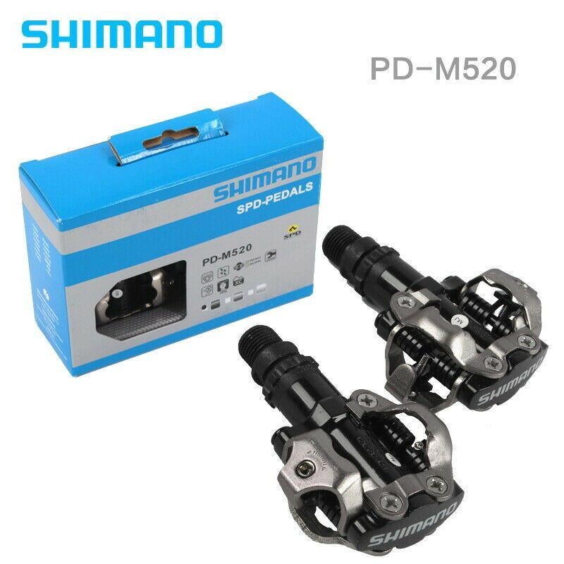 Mountainbike klik pedaalset Shimano SPD type PD-M520, Crankstel of Pedalen, Nieuw, Ophalen of Verzenden, Racefiets