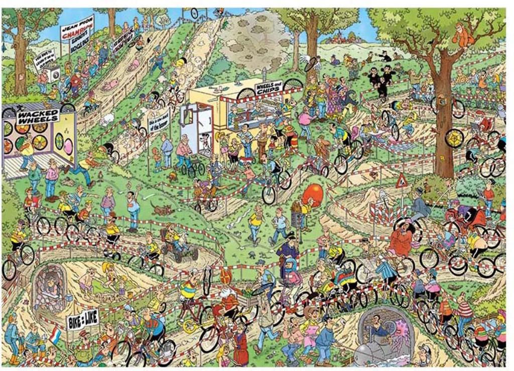 Jan v Haasteren: Wereldkampioenschap Veldrijden (19174), Ophalen, 500 t/m 1500 stukjes, Zo goed als nieuw, Legpuzzel