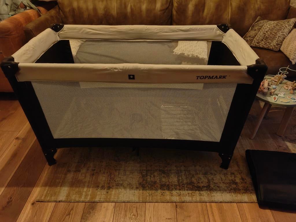 Topmark reisbedje 126x66cm met 2 matrassen en hoes & klamboe, Ophalen, Gebruikt, Reisbedje