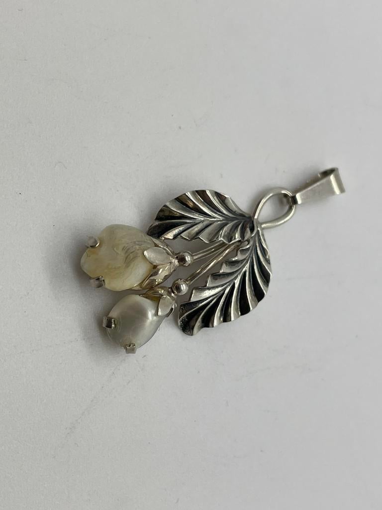 D295 Prachtige zilveren hanger TEKA, Ophalen of Verzenden, Zilver, Hanger, Met edelsteen