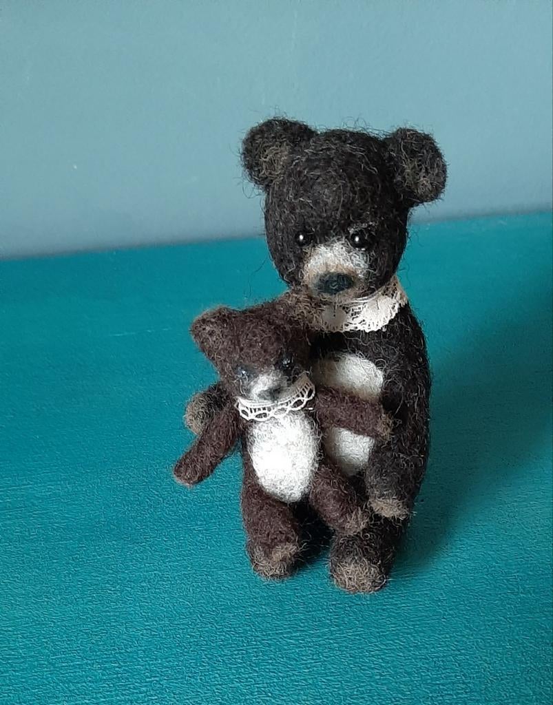 Genaaldvilte beren wol naaldvilten beertjes handgemaakt, Ophalen of Verzenden, Nieuw, Overige typen, Wolvilt