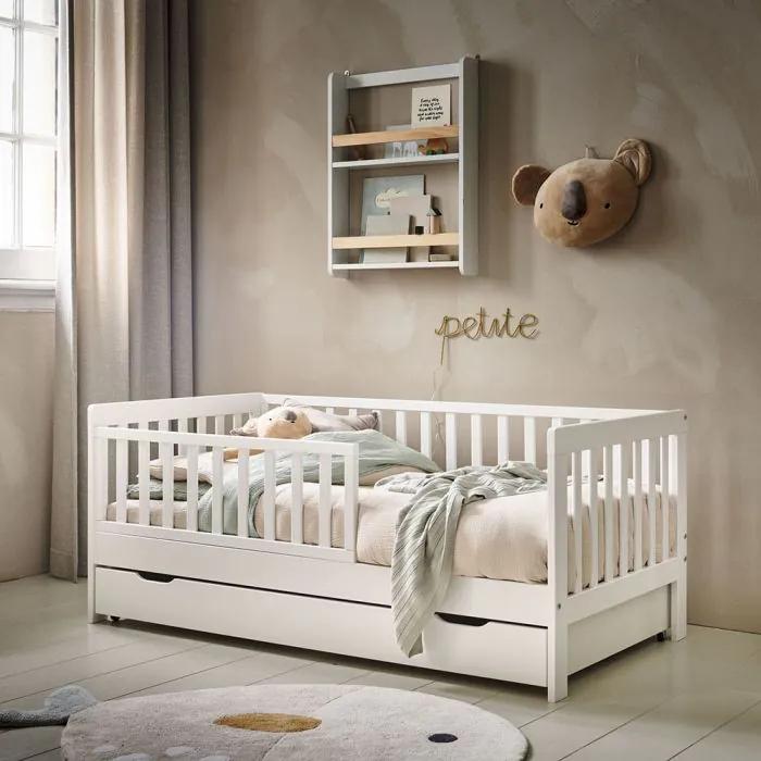 Petit Amelie peuterbed met opberglade wit 140x70, Ophalen, 70 tot 85 cm, 140 tot 160 cm, Zo goed als nieuw