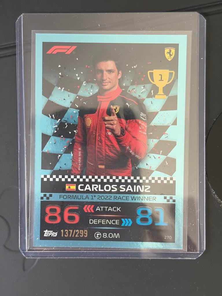 Carlos Sainz Topps Turbo Attax F1 2023 Kaart 137/299, Verzamelen, Ophalen of Verzenden, Zo goed als nieuw, Formule 1