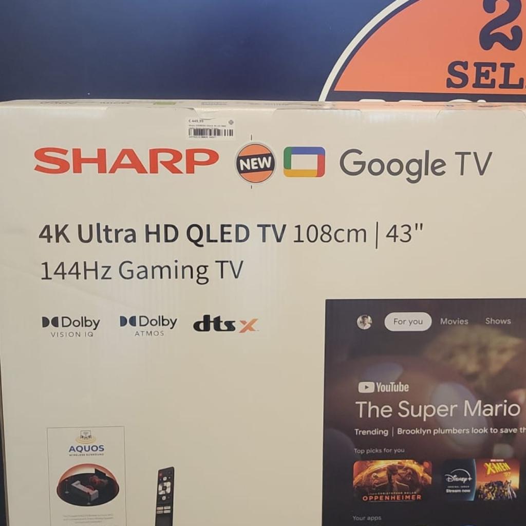 Sharp 43GR8265 43inch 4K UH Qled 144Hz Smart Google TV Nieu, Sharp, Nieuw, https://global.sharp/contact/, 1 Takumi-cho, Sakai-ku, Sakai City, Osaka 590-8522, Japan
