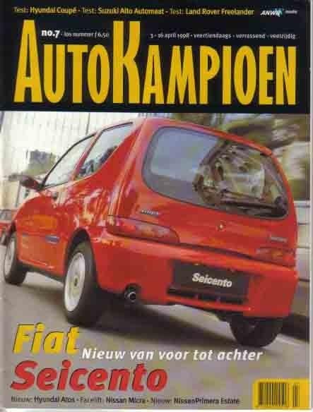 Autokampioen 7 1998 : Fiat Seicento - Hyundai Coupe - Subaru, Ophalen of Verzenden, Gelezen, Algemeen