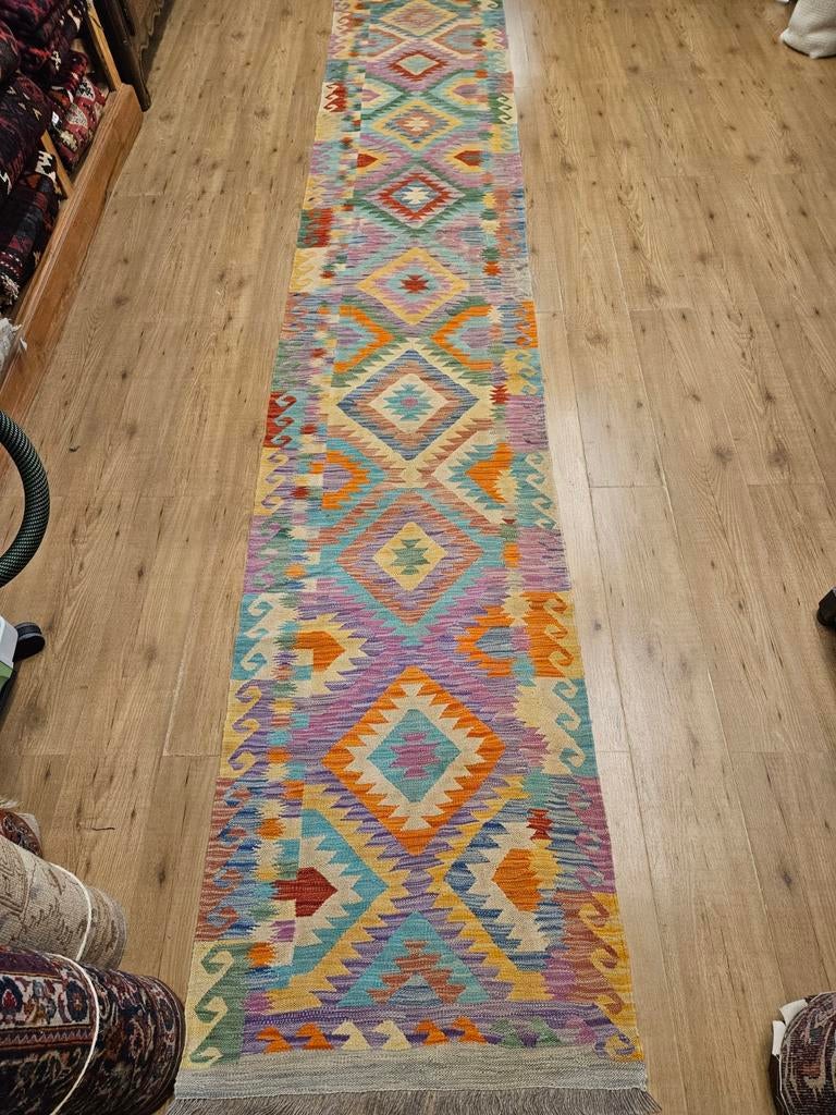 Handgeweven oosterse wollen kelim 480x77, Info@SlatsAntiek.nl, Crème, Perzisch, Vof Slats Antiek