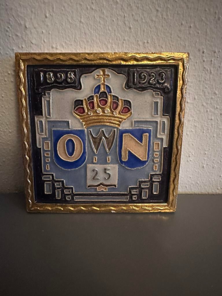 Tegeltje koningshuis. Wilhelmina 1923, Ophalen of Verzenden