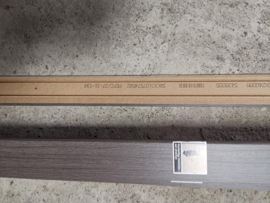 8x Grijze Plinten - 240 cm Lang - Nieuw, Doe-het-zelf en Verbouw, Plinten en Afwerking, Ophalen, Nieuw, Mdf, 200 tot 250 cm