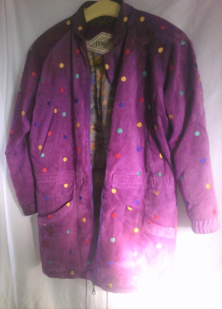 Vintage Jas Dino'Z jaren 80, Ophalen of Verzenden, Gedragen, Maat 42/44 (L), Paars