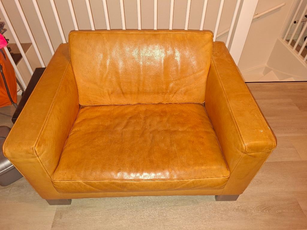 Leren loveseat, Ophalen, Gebruikt, 100 tot 125 cm, Leer