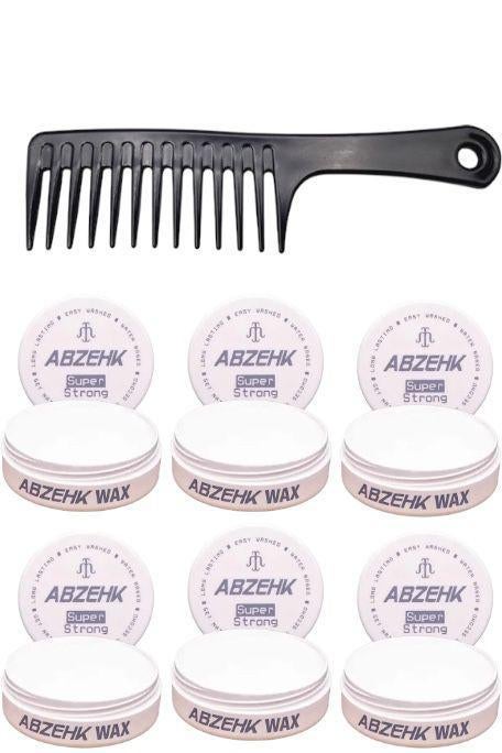 Abzehk  Super Strong Hair Wax 6 Stuks + Gratis Styling Kam, Ophalen of Verzenden, Nieuw, Gel, Wax, Haarlak of Mousse