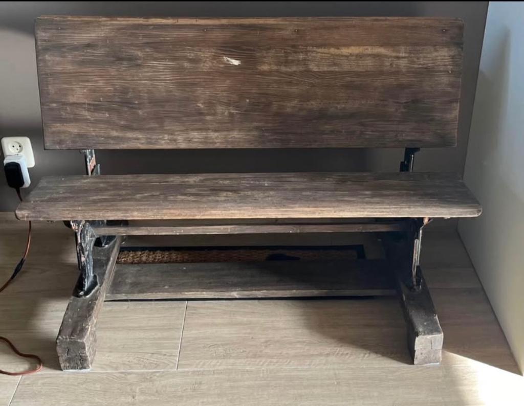 Antiek schoolbankje, Antiek en Kunst, Antiek | Meubels | Stoelen en Banken, Ophalen