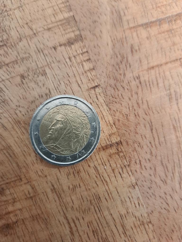 Zeldzame 2€ Italië munt 2002 - Dante Alighieri, Postzegels en Munten, Munten | Europa | Euromunten, Ophalen of Verzenden, Italië