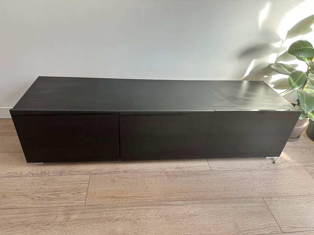 Tv meubel zwart, Huis en Inrichting, Kasten | Televisiemeubels, Ophalen, 100 tot 150 cm, Zo goed als nieuw, Minder dan 100 cm