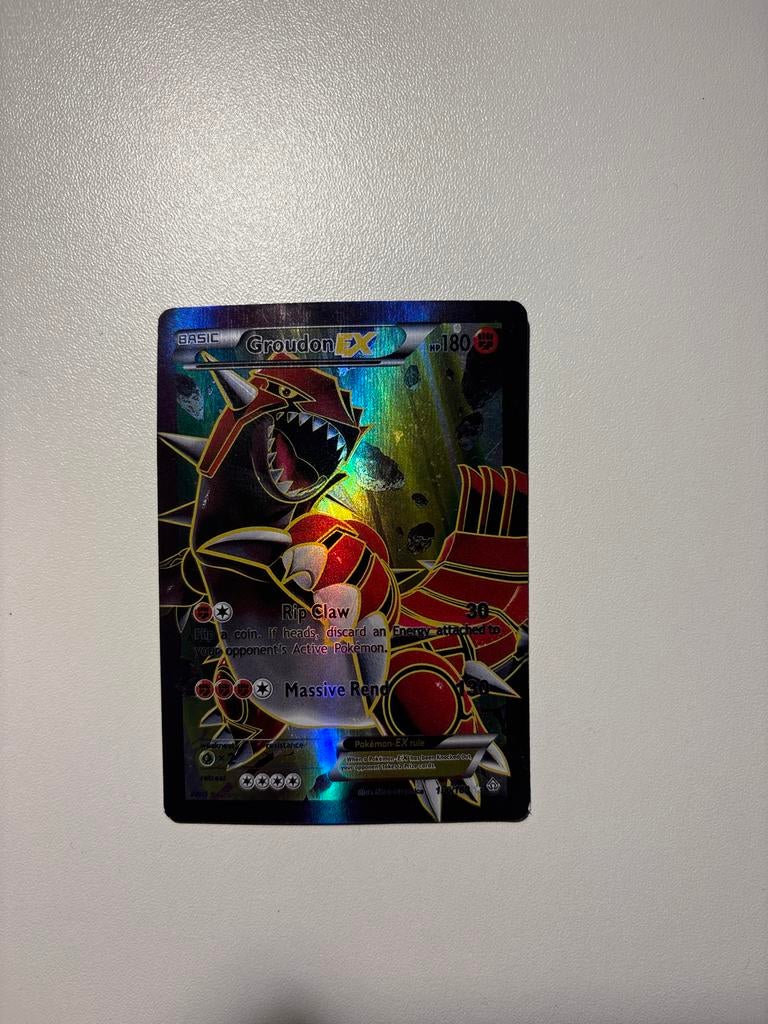 Groudon-EX Pokemonkaart 2015, Ophalen of Verzenden, Zo goed als nieuw, Losse kaart